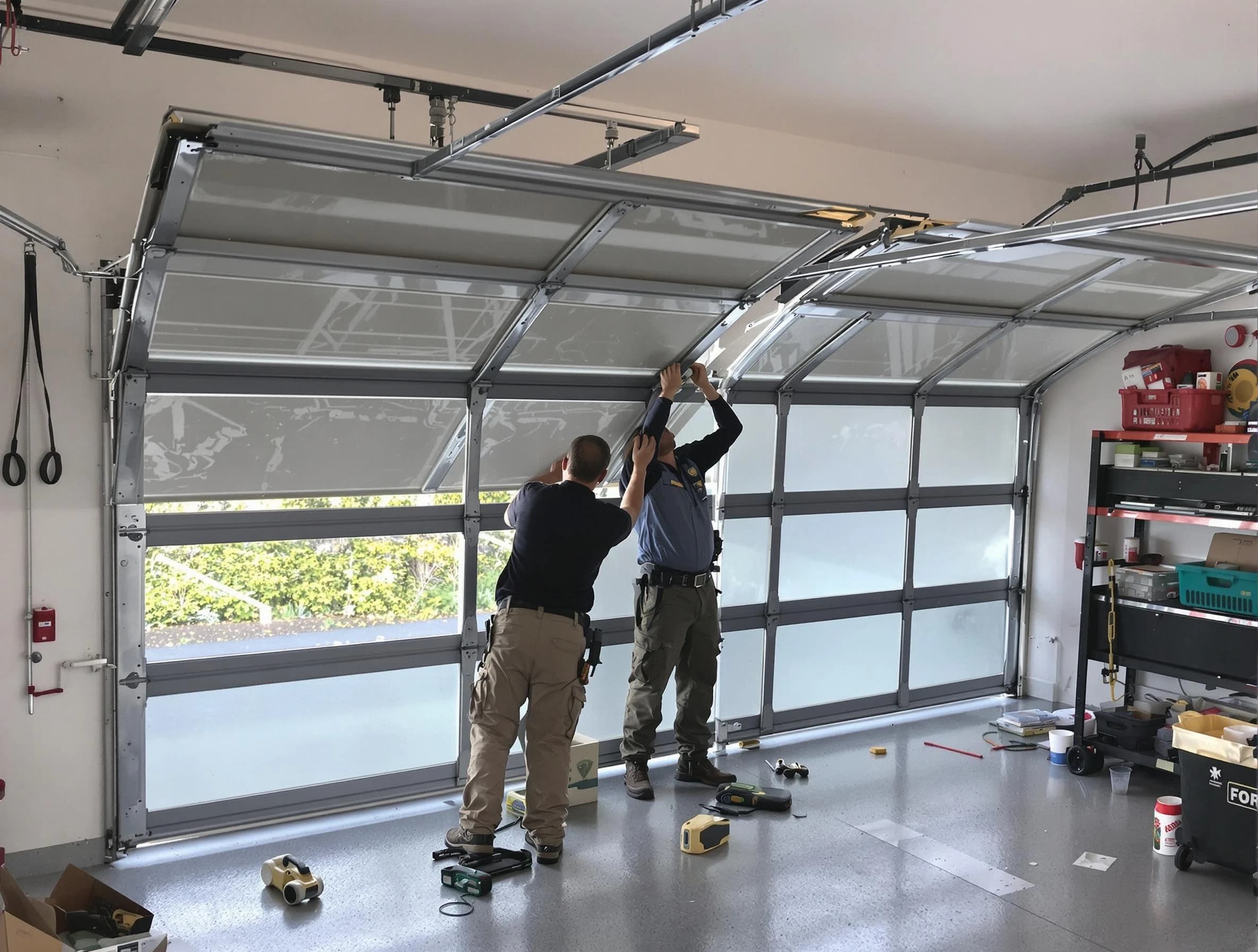 Doraville Garage Door Repair expert performing precise panel replacement on Doraville garage door