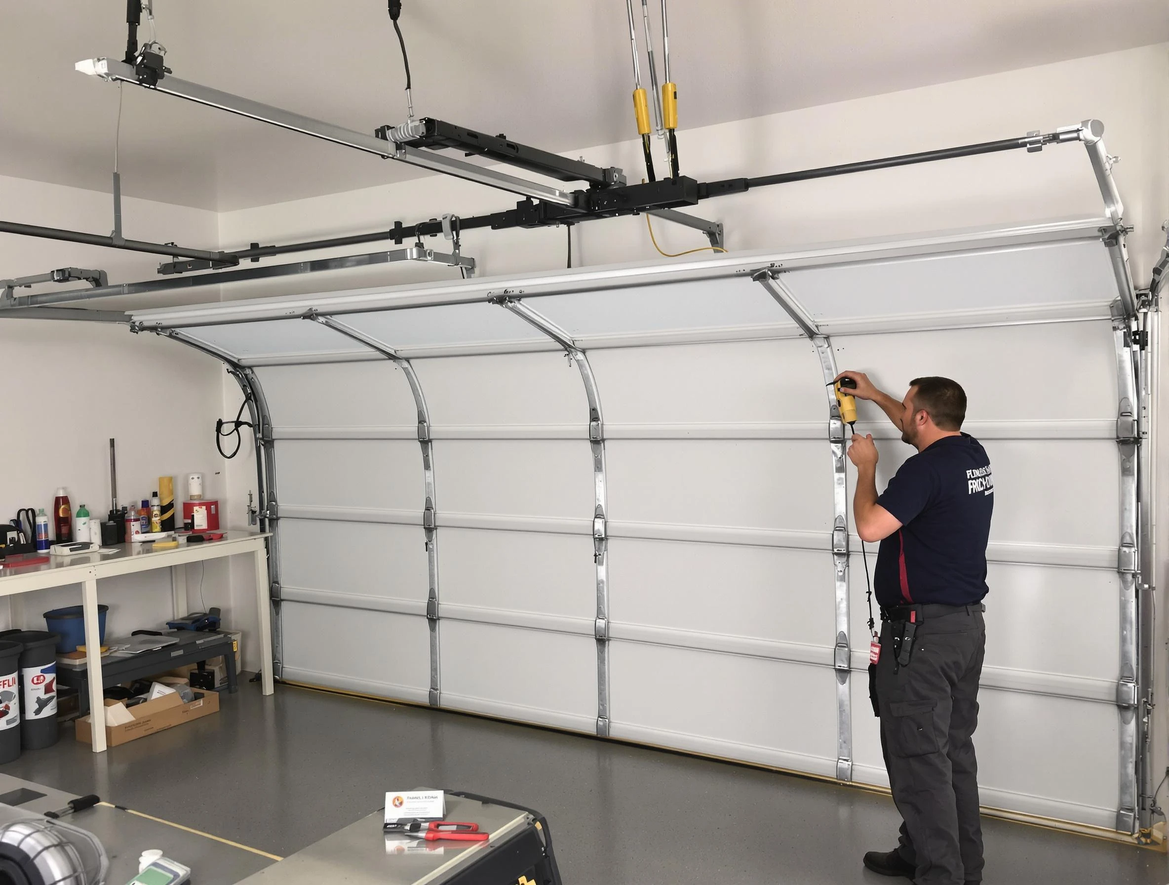 Doraville Garage Door Repair certified technician performing overhead door system repair in Doraville