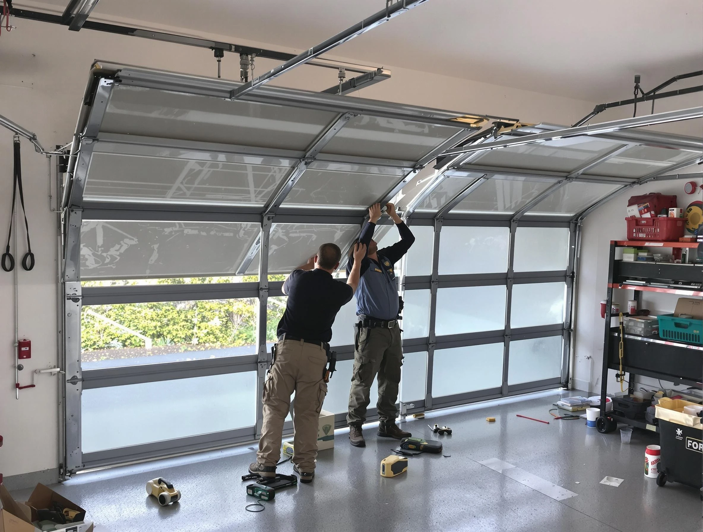 Doraville Garage Door Repair expert performing precise panel replacement on Doraville garage door