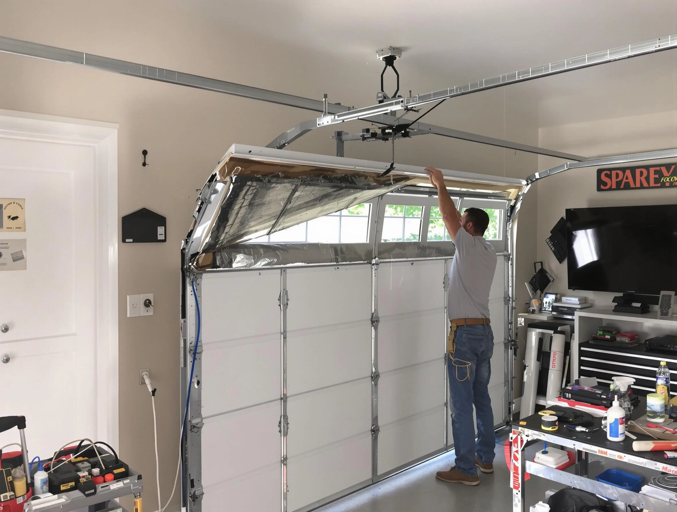 Garage door section replacement by Doraville Garage Door Repair in Doraville
